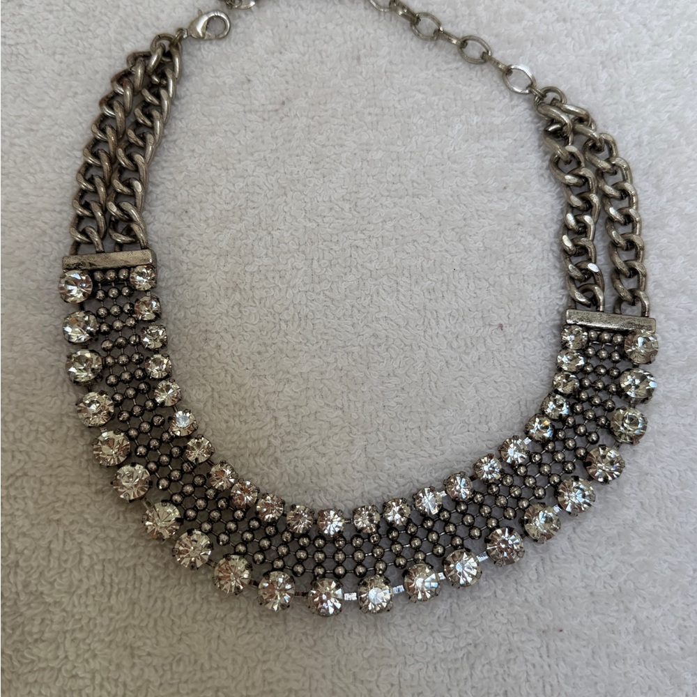 Rachel Zoe Box of Style Silver Crystal Statement Necklace